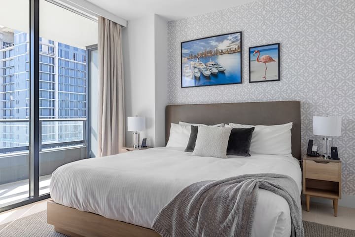 2414 | Estadia chique em Miami com vista para a baía e a cidade | Piscina