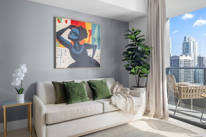 2414 | Estadia chique em Miami com vista para a baía e a cidade | Piscina