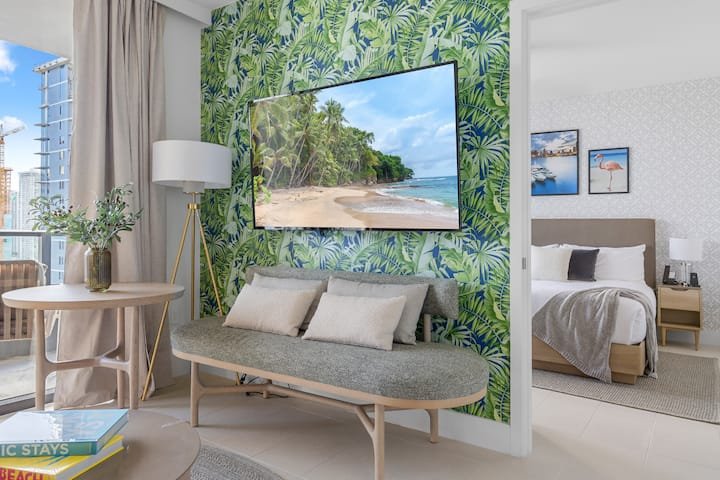 2414 | Estadia chique em Miami com vista para a baía e a cidade | Piscina