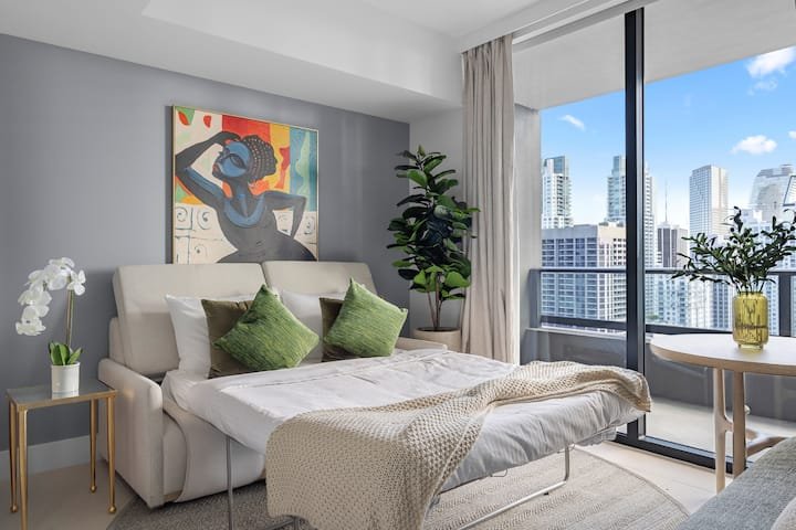 2414 | Estadia chique em Miami com vista para a baía e a cidade | Piscina