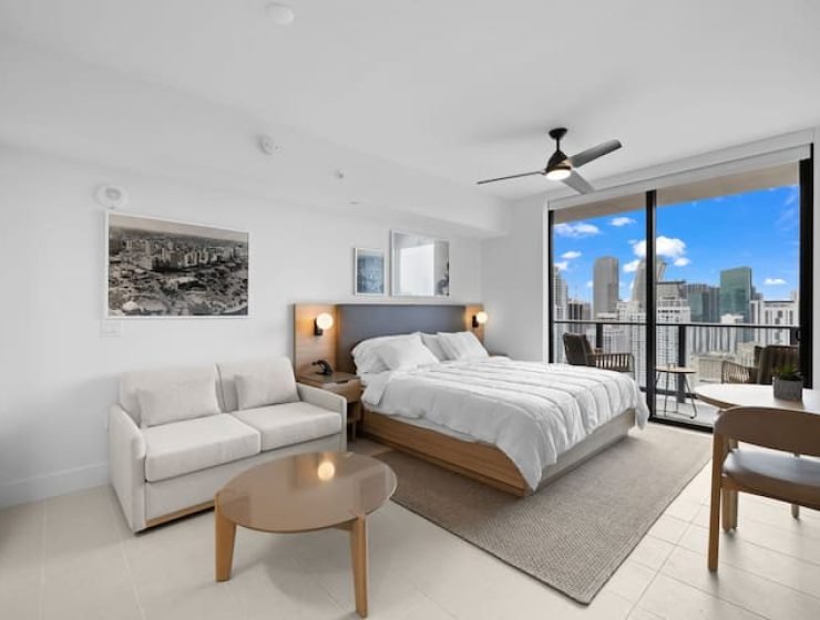 Estúdio de luxo no centro da cidade: vista panorâmica