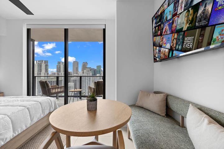 Estúdio de luxo no centro da cidade: vista panorâmica