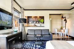 Apartamento estúdio, 2 camas queen size, cozinha, terraço