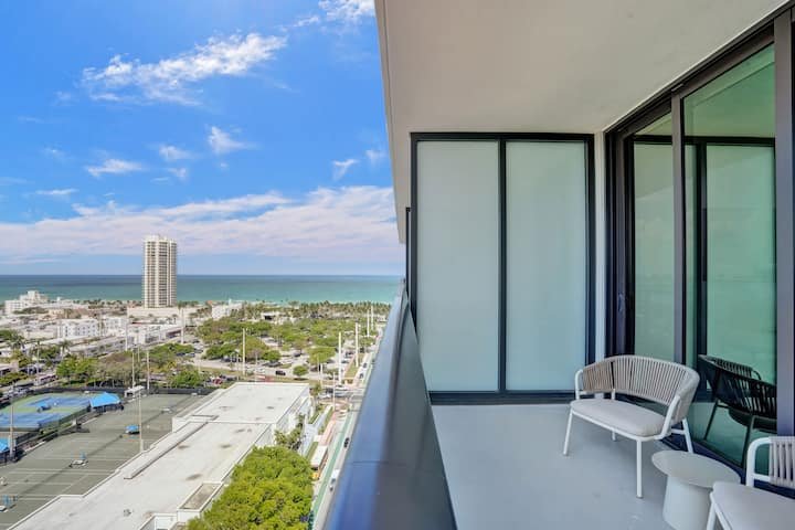 NOVO Condomínio Moderno de 1 QUARTO em Miami Beach c/ Piscina e Academia