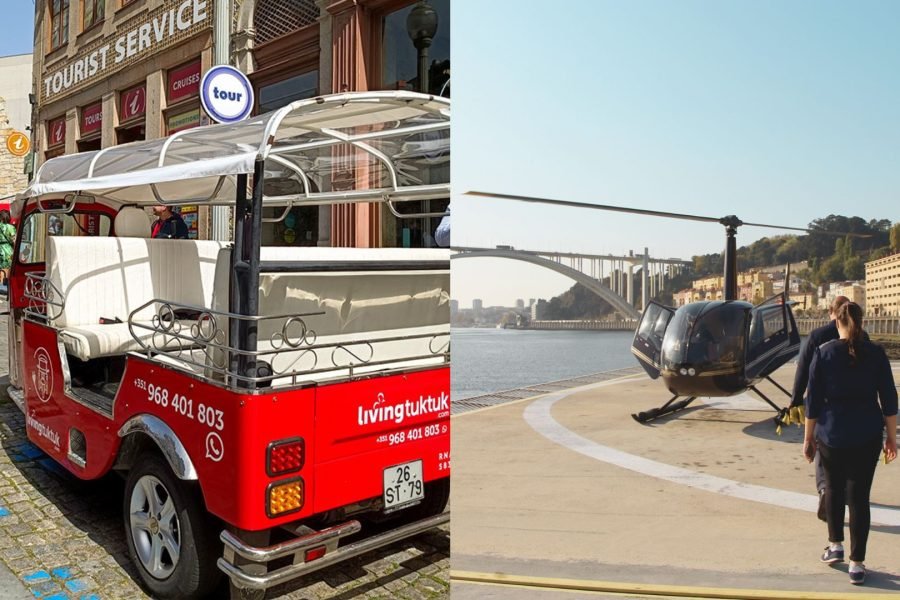 Visita 360º no Porto: Helicóptero, Tuk Tuk e Cruzeiro das 6 Pontes