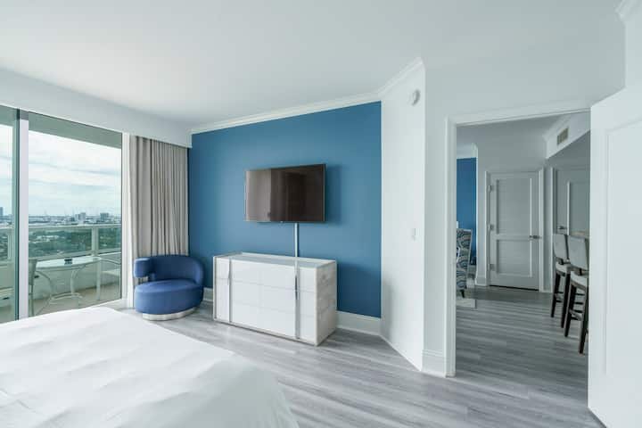 Suíte de 1 quarto com vista para o mar Fontainebleau Tresor