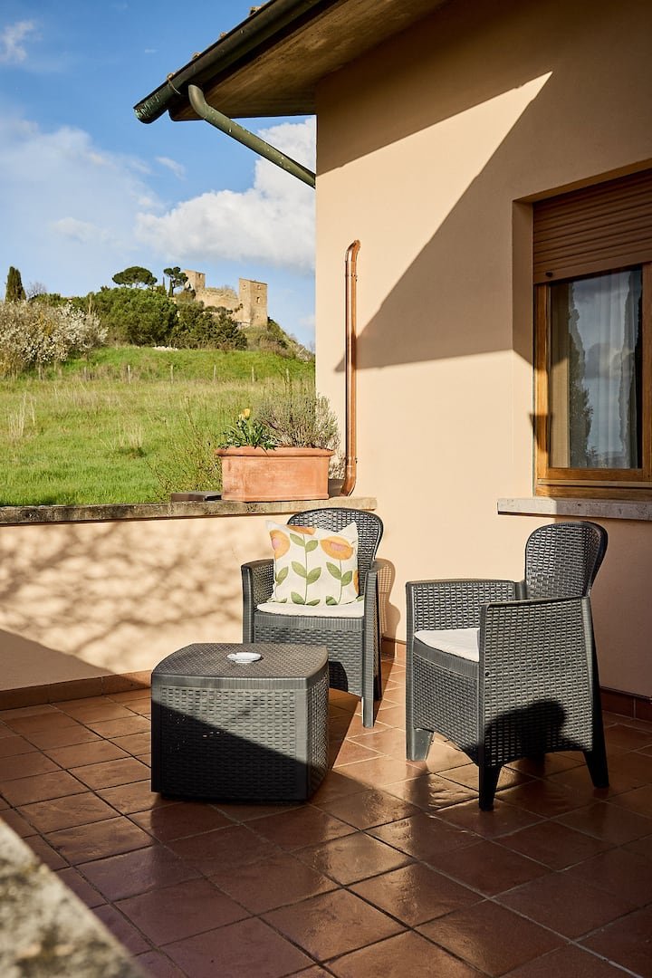 Apartamento toscano com terraço panorâmico em Pienza