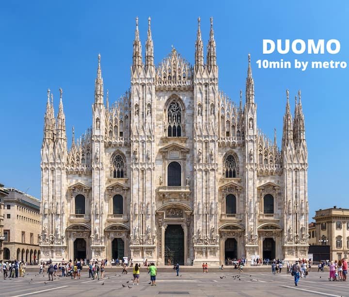 DUOMO 10min  Compras e relaxamento, ar-condicionado, Wi-Fi, varanda