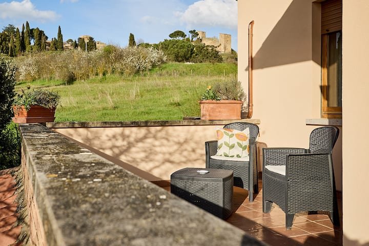 Apartamento toscano com terraço panorâmico em Pienza