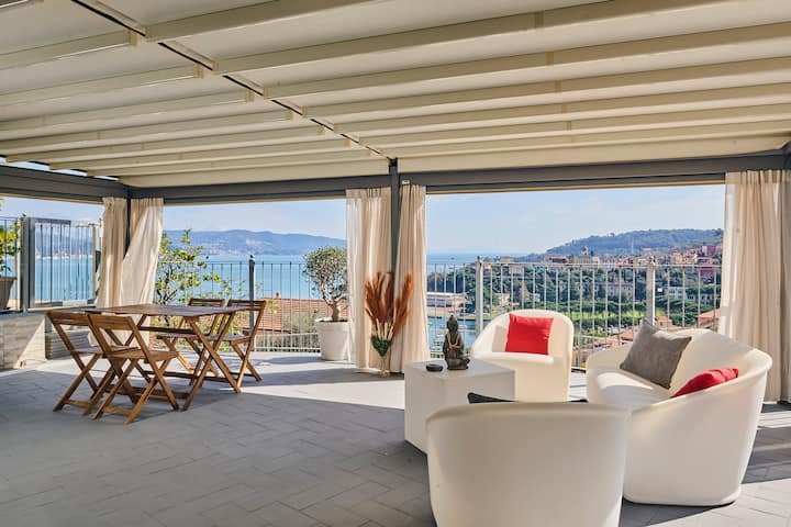 [Maravilhosa VISTA para o MAR e jacuzzi]Cadimare/5TERRE