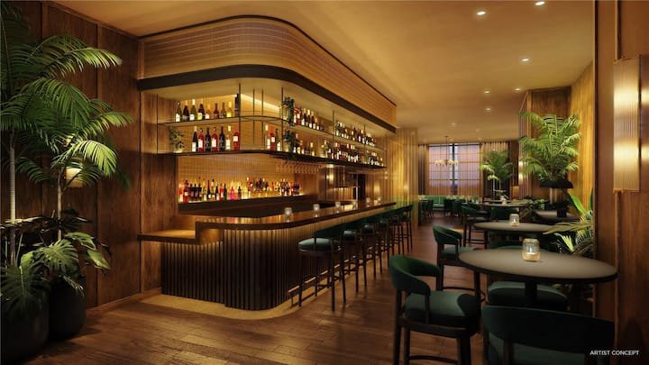 1 QT – Vista da cidade, academia e piscina