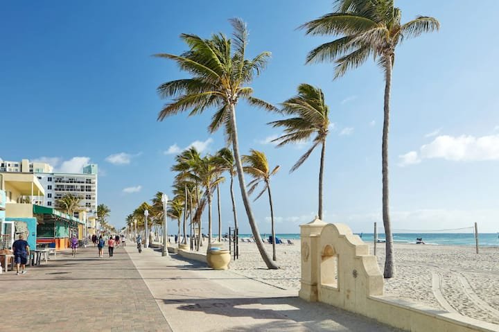 Vistas deslumbrantes da costa perto de Hollywood Beach