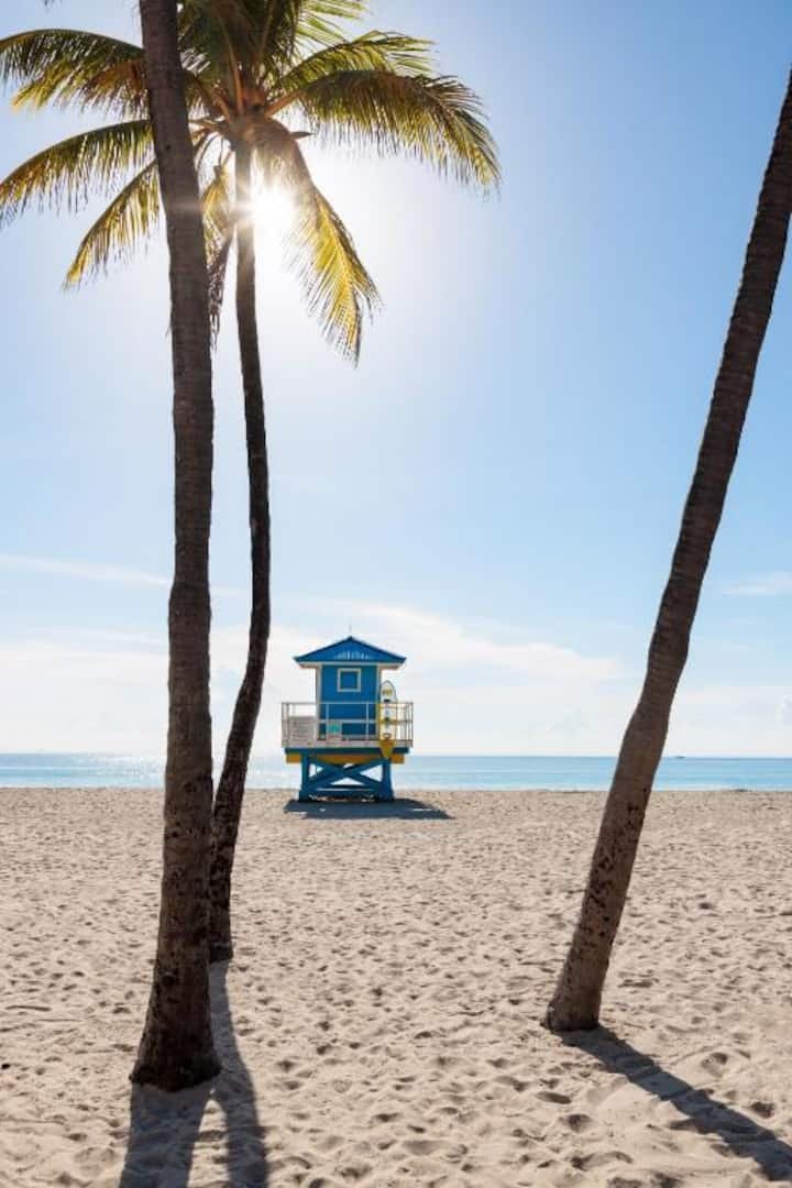 Vistas deslumbrantes da costa perto de Hollywood Beach