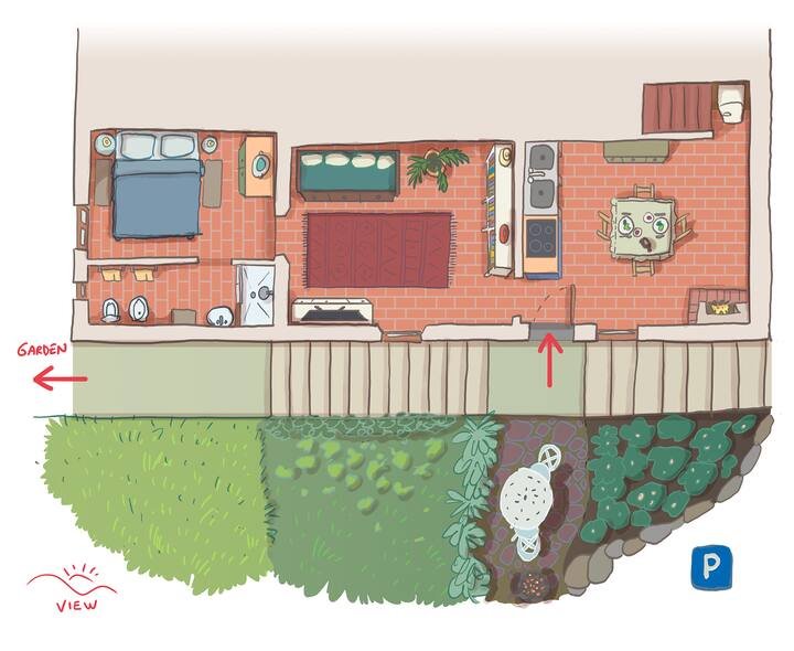 Apartamento com jardim e piscina – Il Pietrone