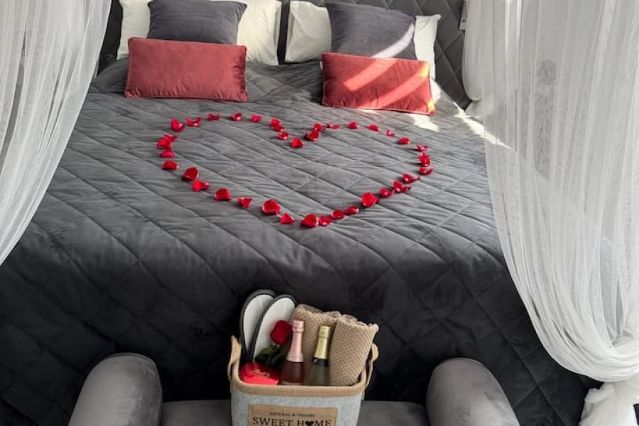 Apartamento romântico – tempo de descanso com sauna e banheira de hidromassagem