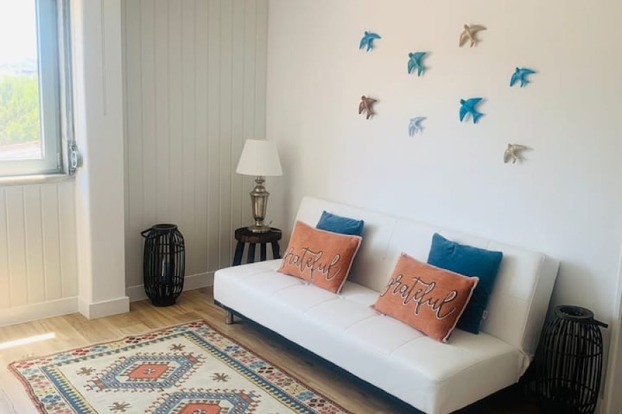 Suíte privativa com vista para o Tejo