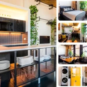 Loft e estúdio de arte em um centro criativo industrial