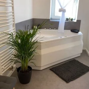 Novo apartamento com banheira de hidromassagem e home theater