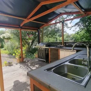 Cabana romântica à beira do lago, sauna