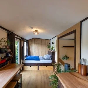 Microcasa Premium, na beira do lago com sauna