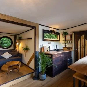 Microcasa Premium, na beira do lago com sauna