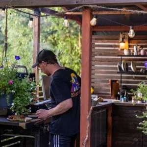 Cabana romântica à beira do lago, sauna