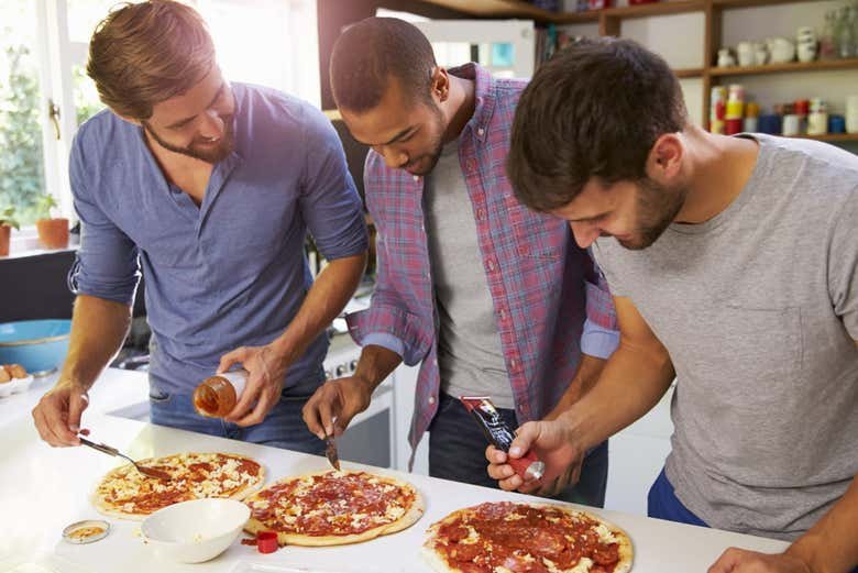 Aula de preparação de pizza