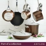 Anolon Nouvelle Panelas e frigideiras antiaderentes de cobre anodizado rígido (11 peças), zibelina