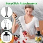 Conjunto de liquidificador de imersão portátil com fio de 1100 W