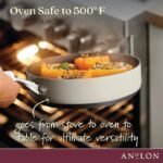 Anolon Achieve Conjunto de panelas e frigideiras antiaderentes anodizadas rígidas, 10 peças - prata