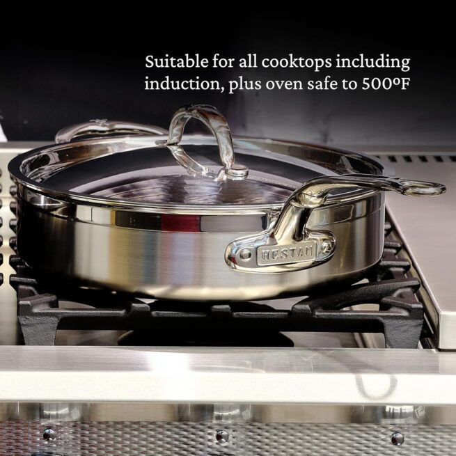 Hestan - Coleção ProBond Conjunto profissional de panelas antiaderentes TITUM de aço inoxidável