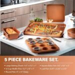 Gotham Steel Coleção Hammered Copper – Conjunto de panelas e frigideiras premium de 20 peças de cerâmica antiaderente