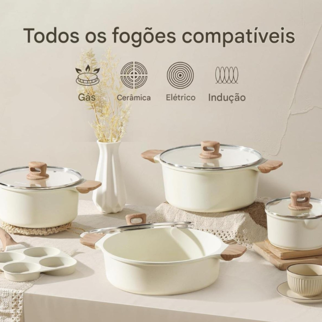 CAROTE Conjunto de 21 panelas e frigideira antiaderente